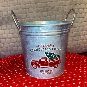 Christmas metal decorative container decor